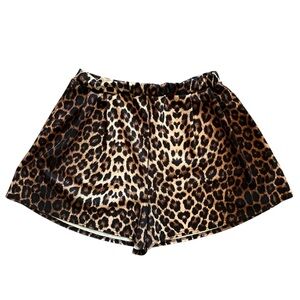NASTY GAL Women’s Boho Animal Print Leopard Elastic High Rise Waist Shorts Sz 10